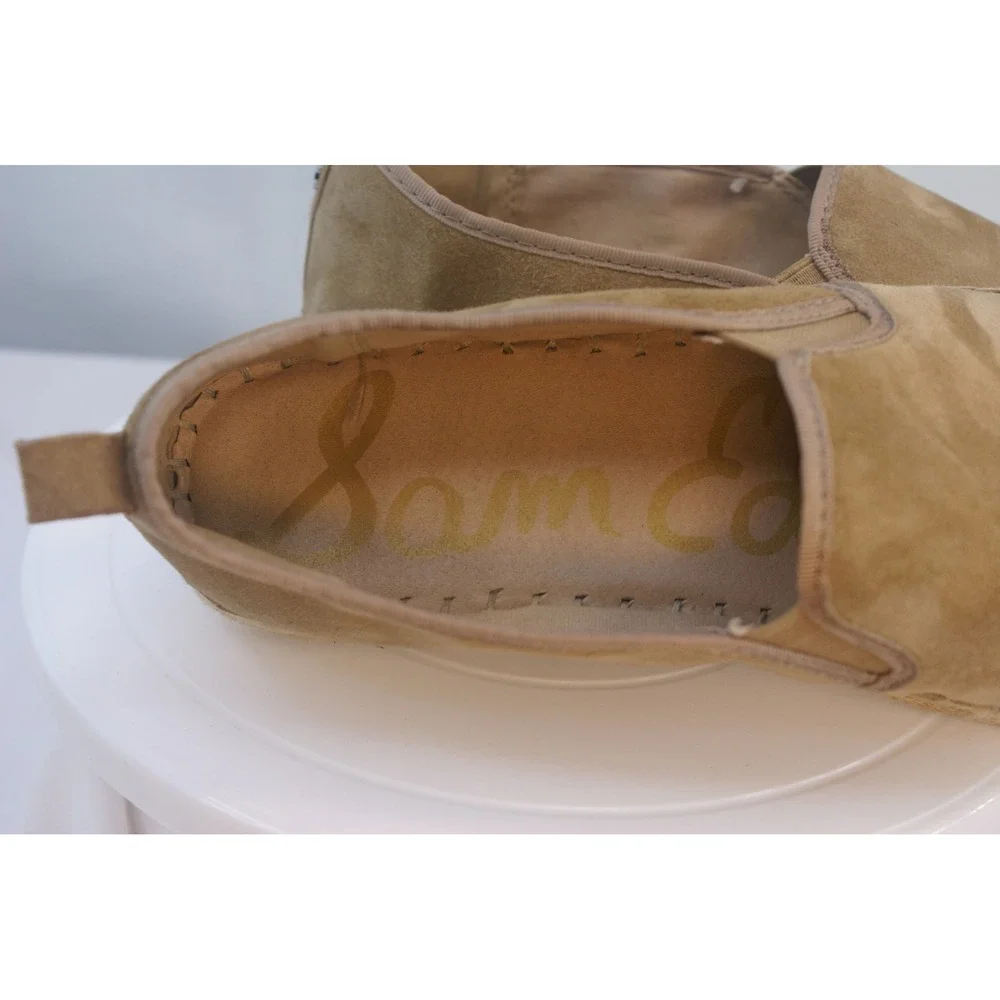 Sam‎ Edelman Suede Espadrille Slip On Flats Tan Camel Jute Platform Womens 11